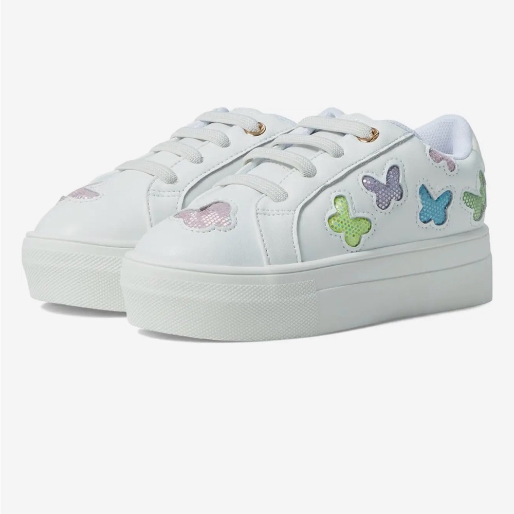 Kurt Geiger White Kids Shoes with Colorful Butterflies